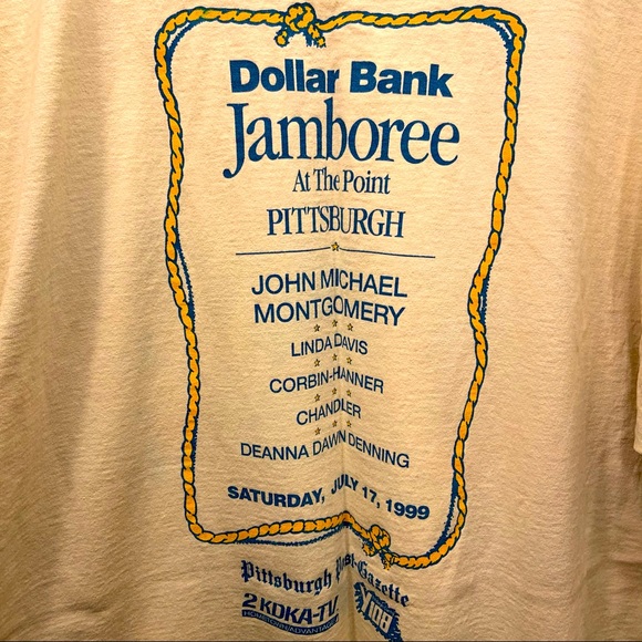 XL. VINTAGE DOLLAR BANK ‘99 JAMBOREE STAFF TEE FADED/YELLOWED - Picture 4 of 5